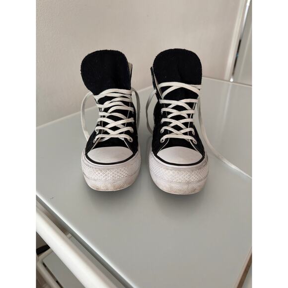 Converse All stars platform black and white sneakers sz7 - Picture 3 of 6